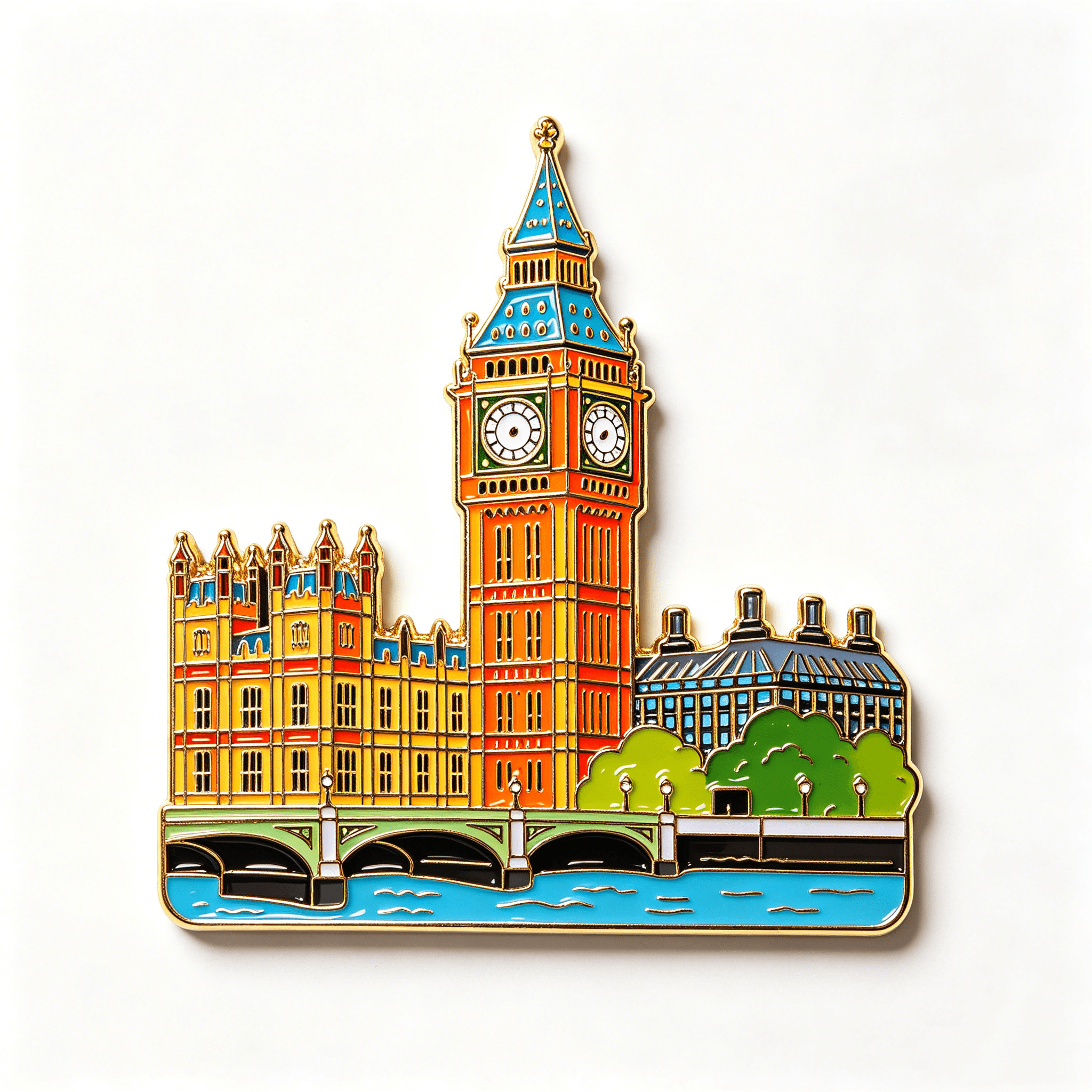 Custom Big Ben and London landmark enamel fridge magnet