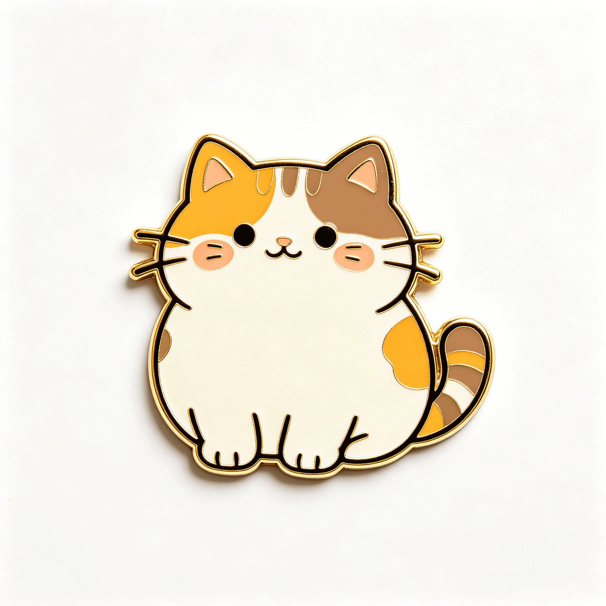 Cute cat-shaped enamel fridge magnet