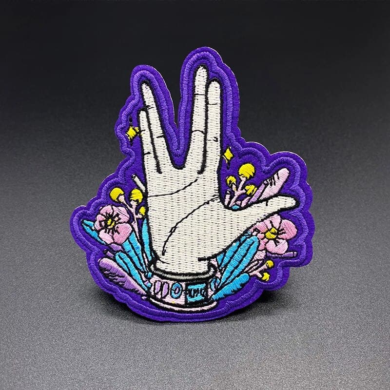 Embroidered patch photograph: hand sewing detail