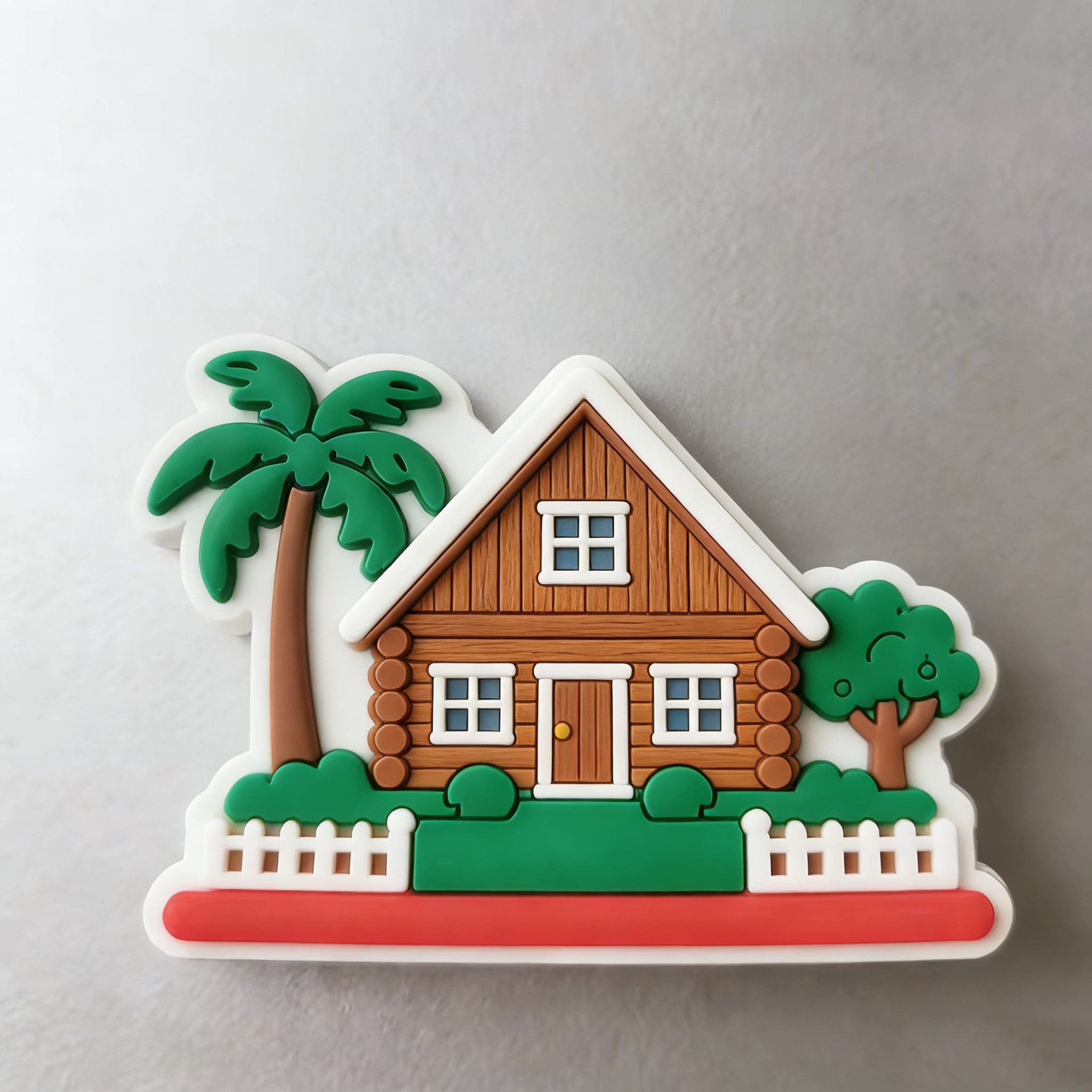 Custom palm-tree house PVC fridge magnet