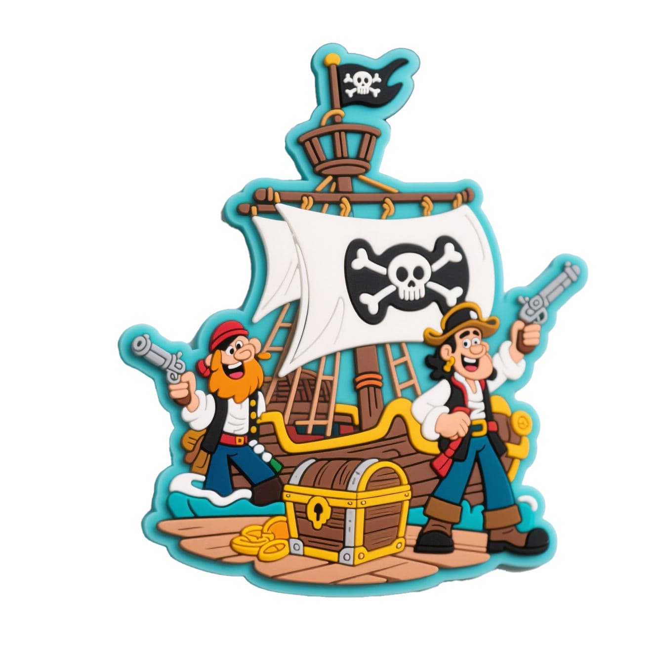 Custom pirate ship PVC fridge magnet