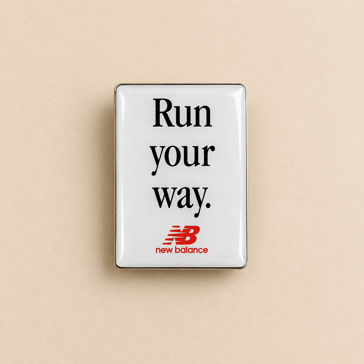 Printed New Balance Run your way badge
