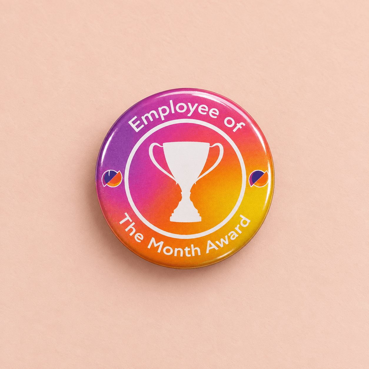 Colourful Employee of the Month printed badge