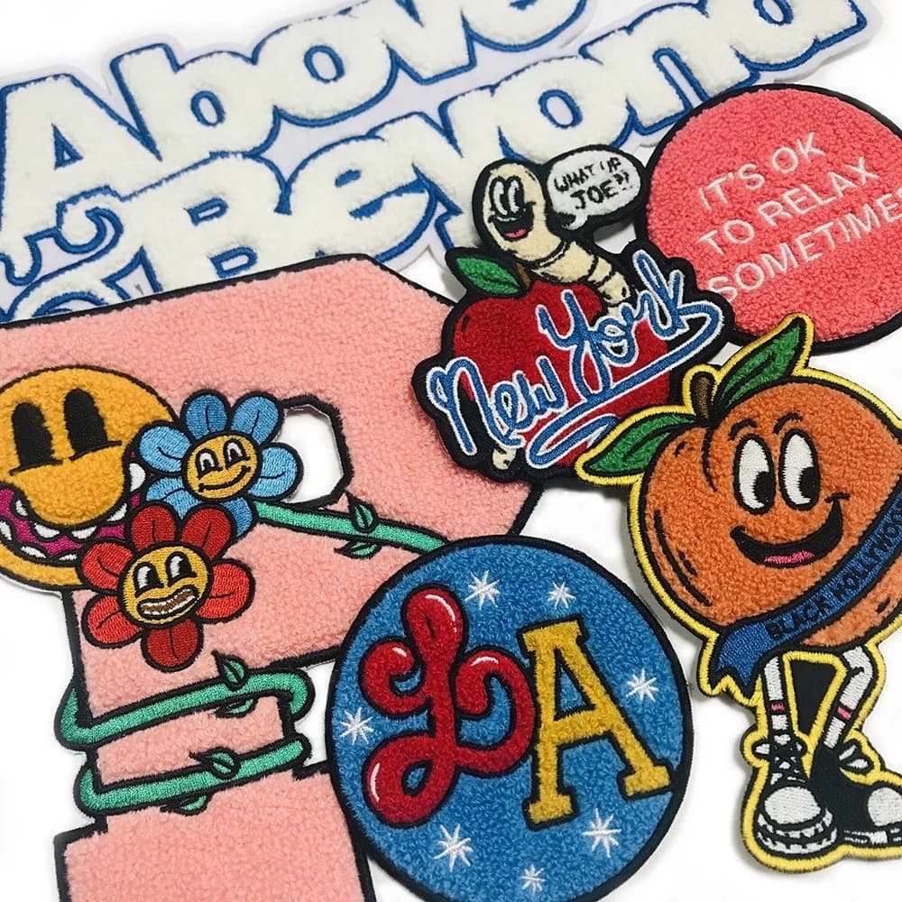 Chenille patches: group of chenille patches