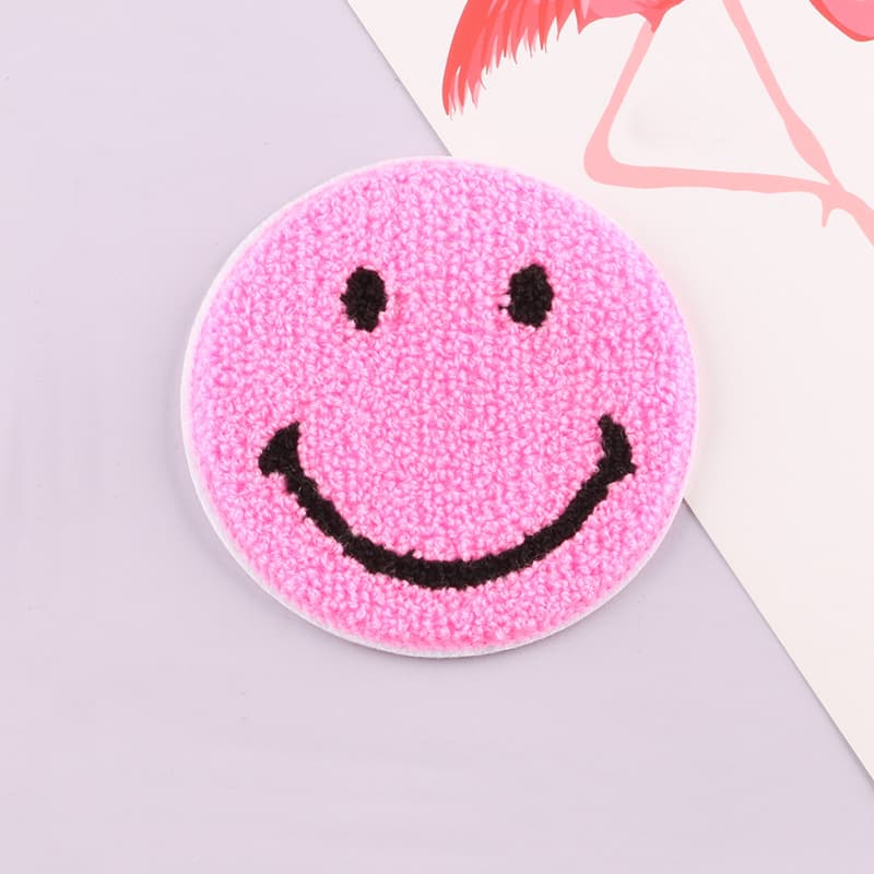 Chenille patches: happy face patch