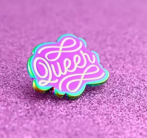 Rainbow plated pin badges: custom lapel badge