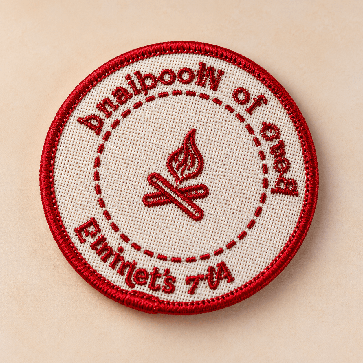 Reverse of an embroidered patch without additional backing