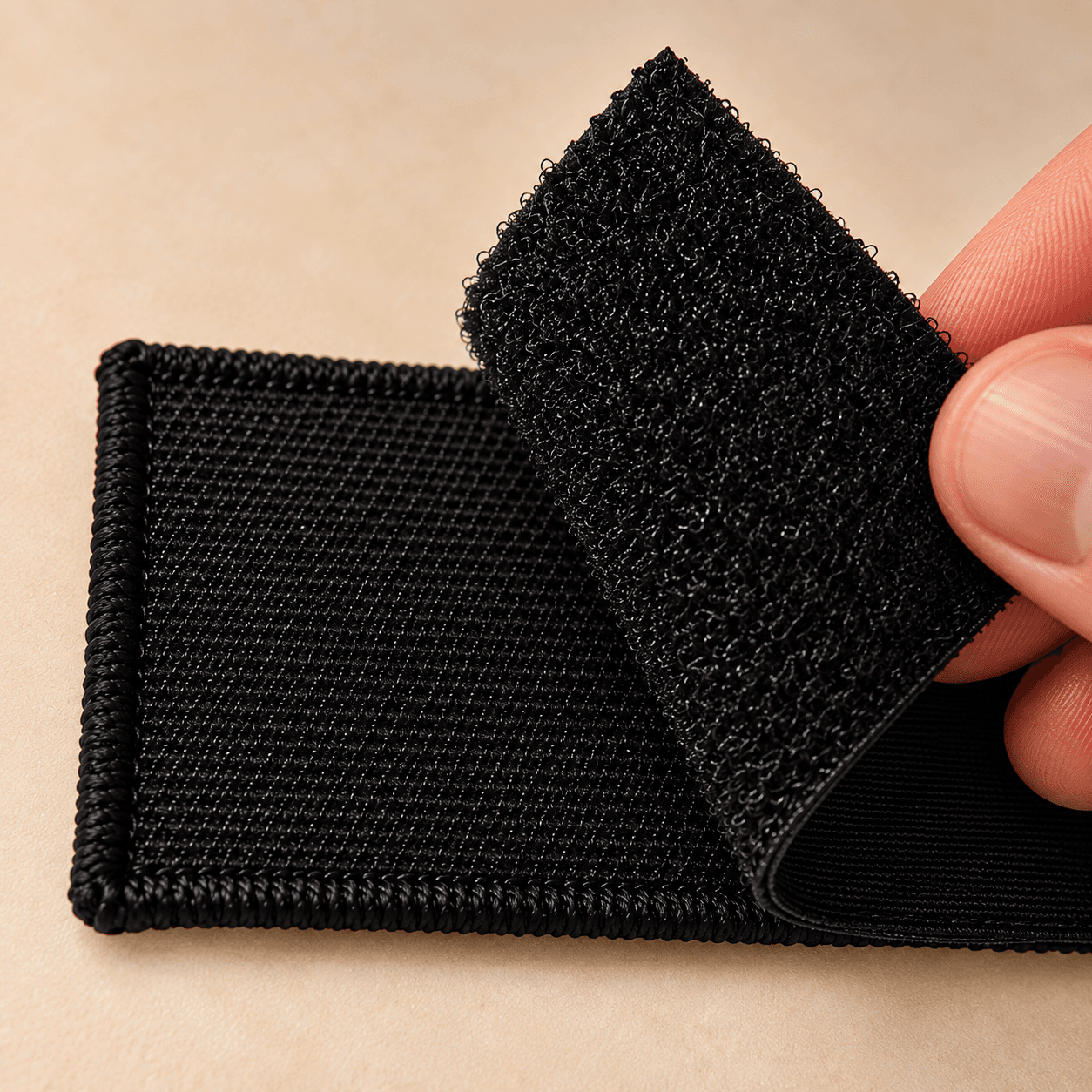 Hook-and-loop backing on an embroidered patch