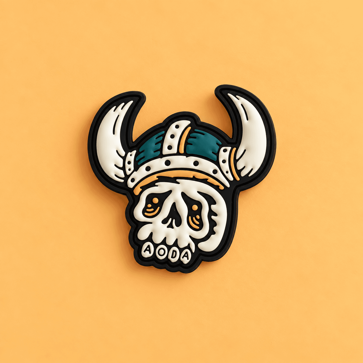Custom PVC patch with AODA skull design