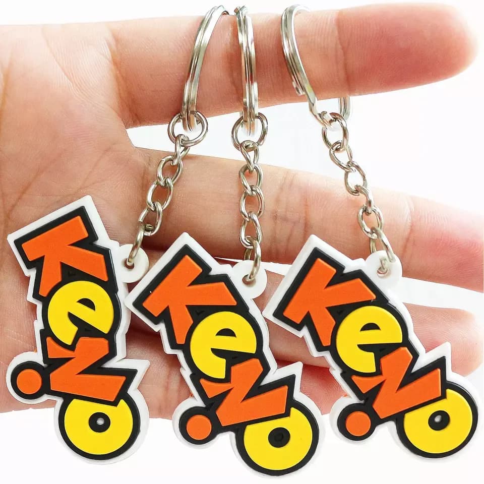 PVC rubber keyrings from the live page: bright colour PVC keyrings