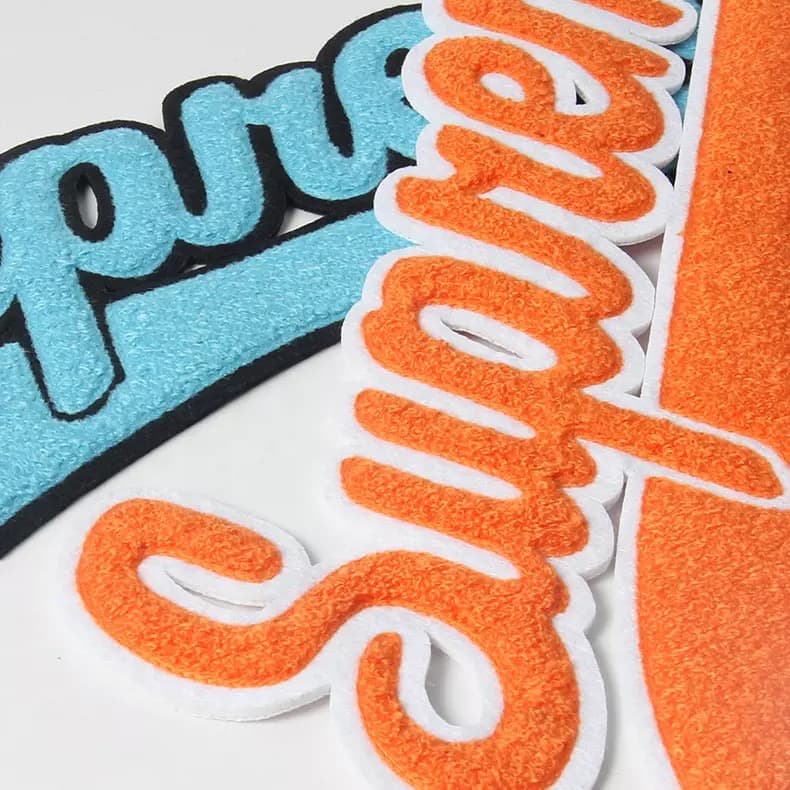 Chenille patches from the live Chenille Patches page: fluffy iron-on patch