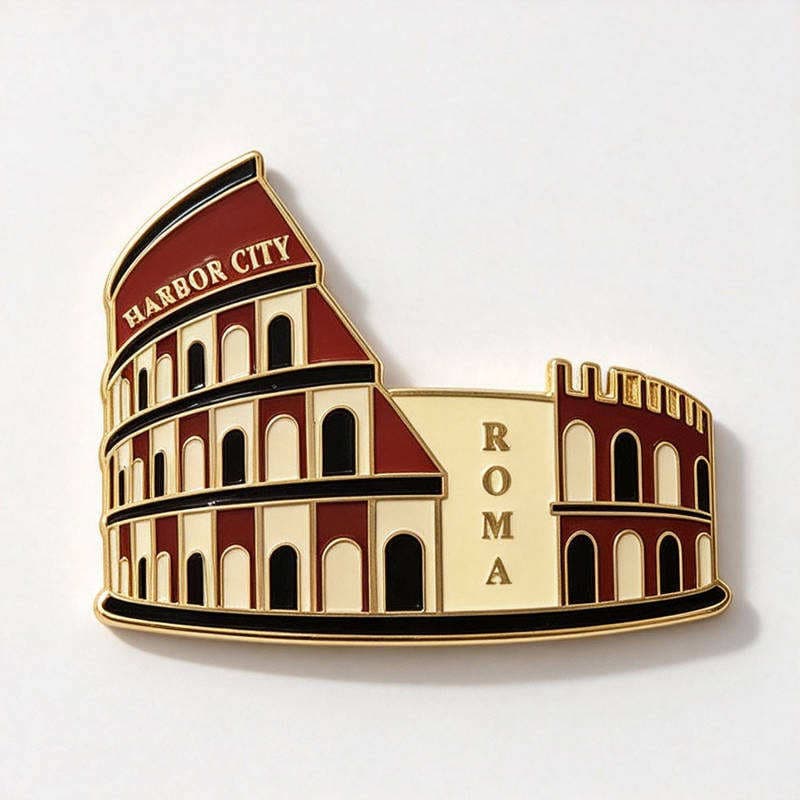 Custom Colosseum and Rome enamel fridge magnet
