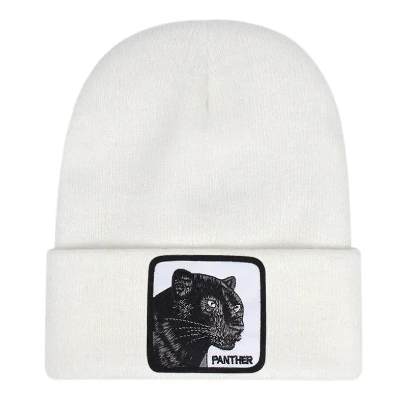 Custom beanie hat with embroidered patch