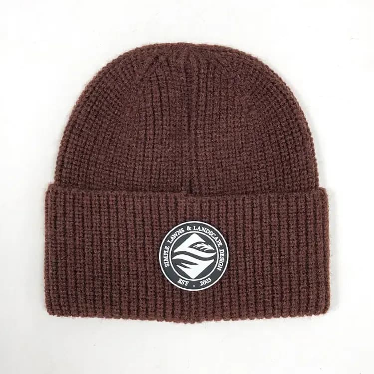 Custom beanie with PVC logo