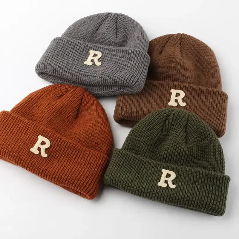 Custom beanies with embroidered letter