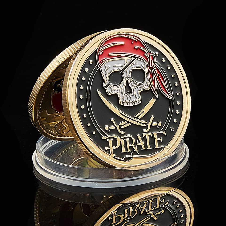 Custom coin with coloured enamel