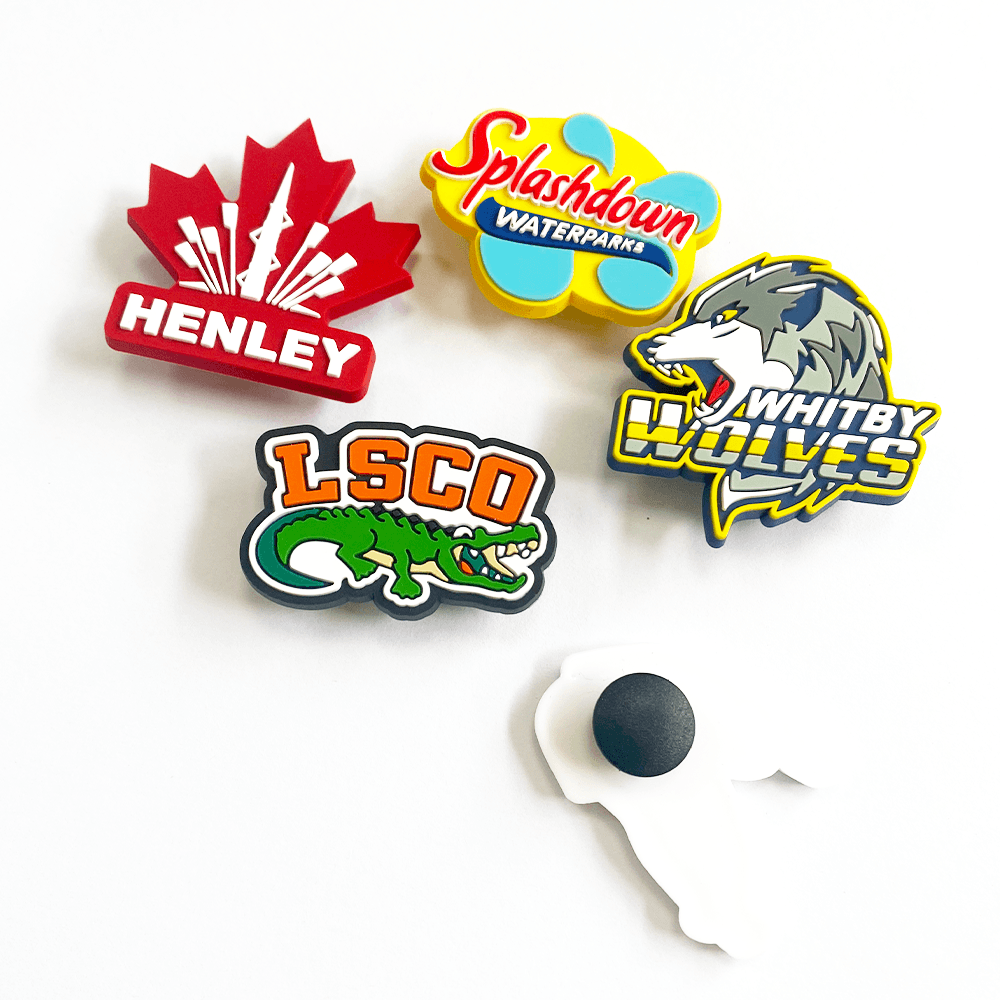 Custom PVC pin badges: sports team logo badge set