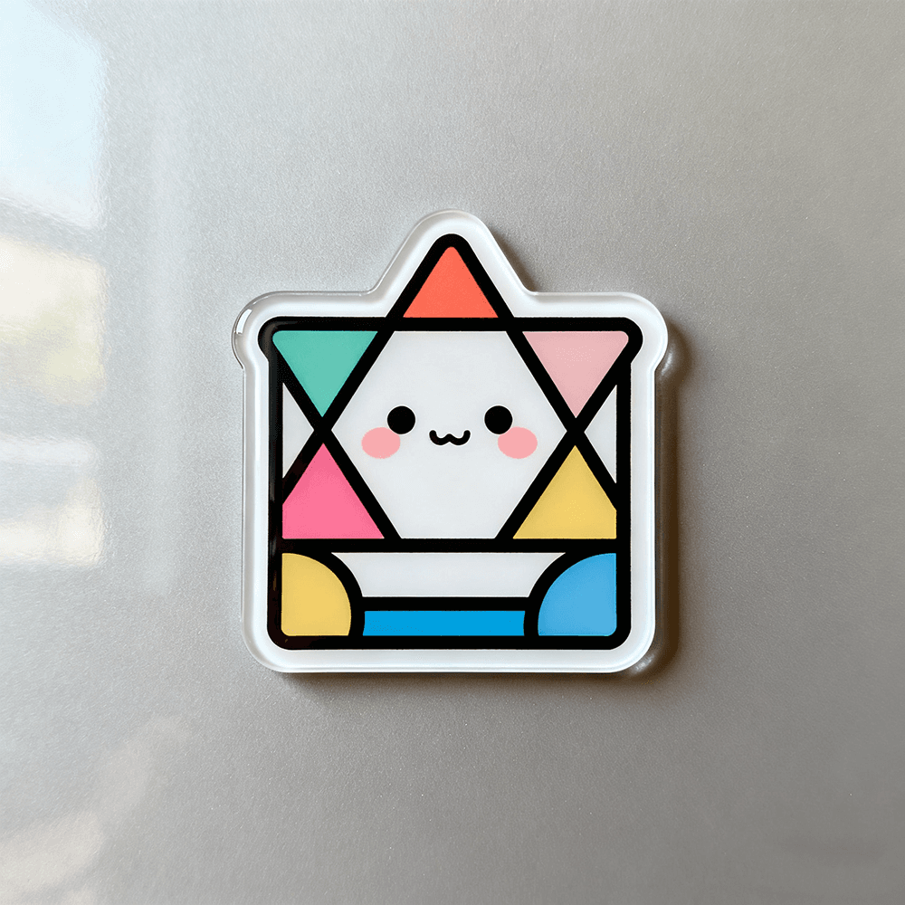 Custom geometric acrylic fridge magnet
