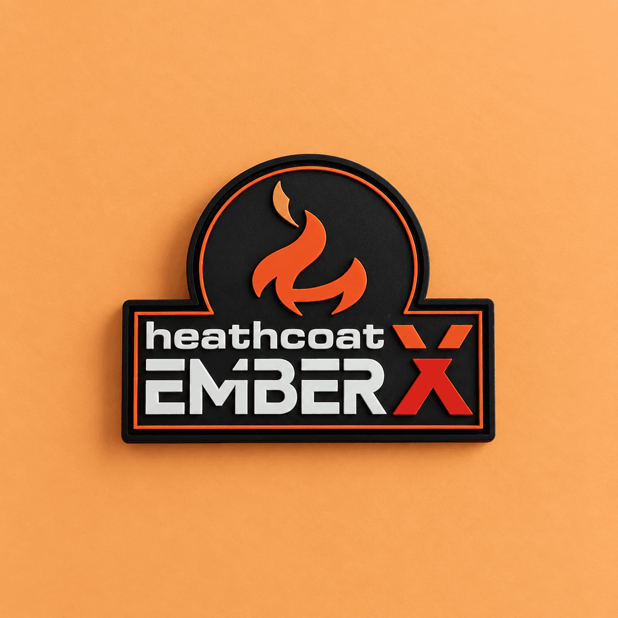 Custom PVC patch with Heathcoat Ember design