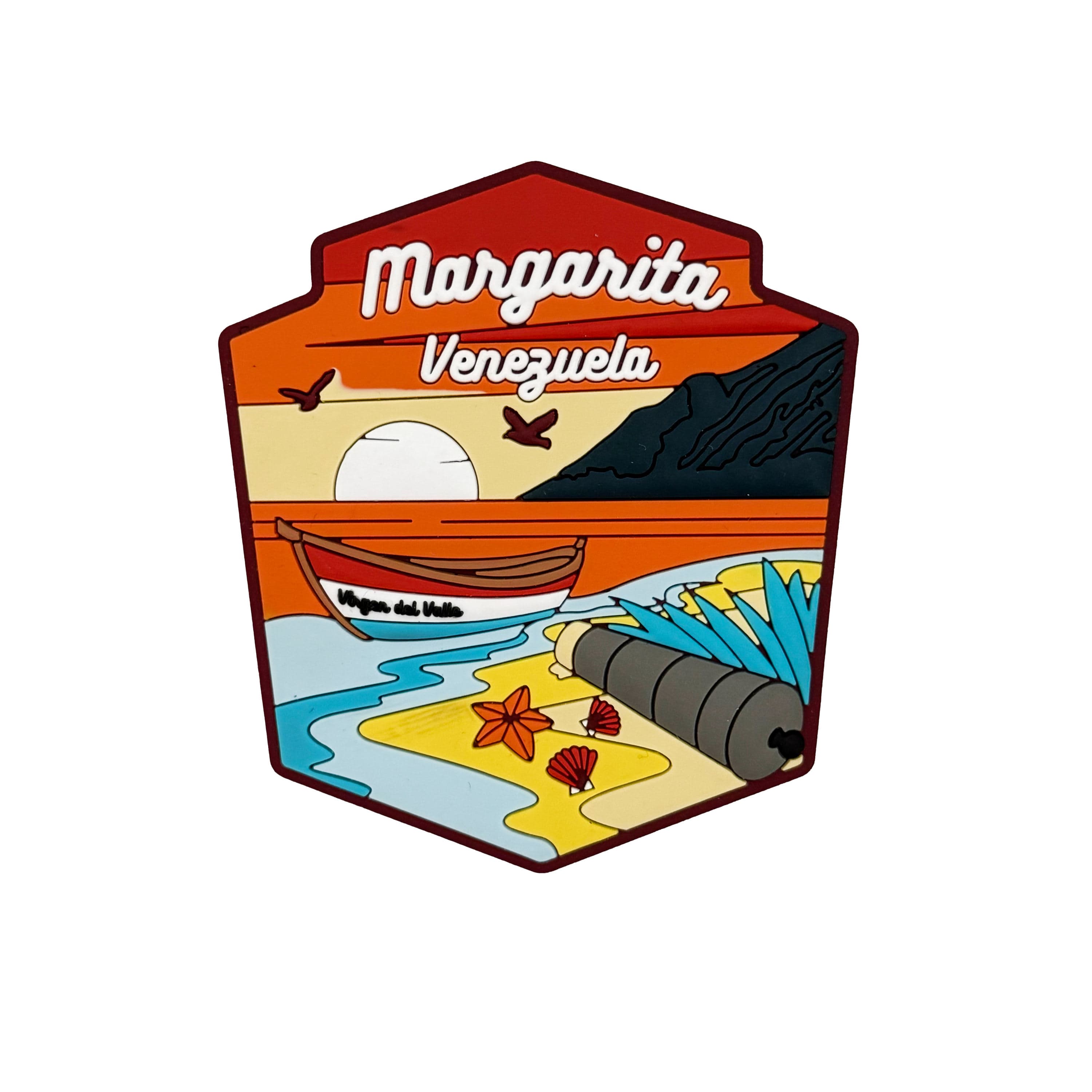 Custom travel-themed Margarita Venezuela PVC fridge magnet