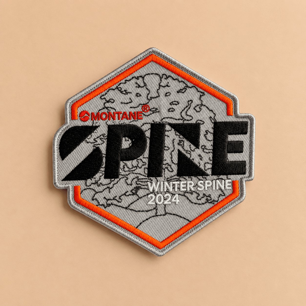 Custom embroidered patch: Montane Spine 2024 design