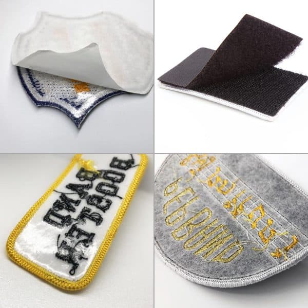 Patch backing examples from the live Chenille Patches page