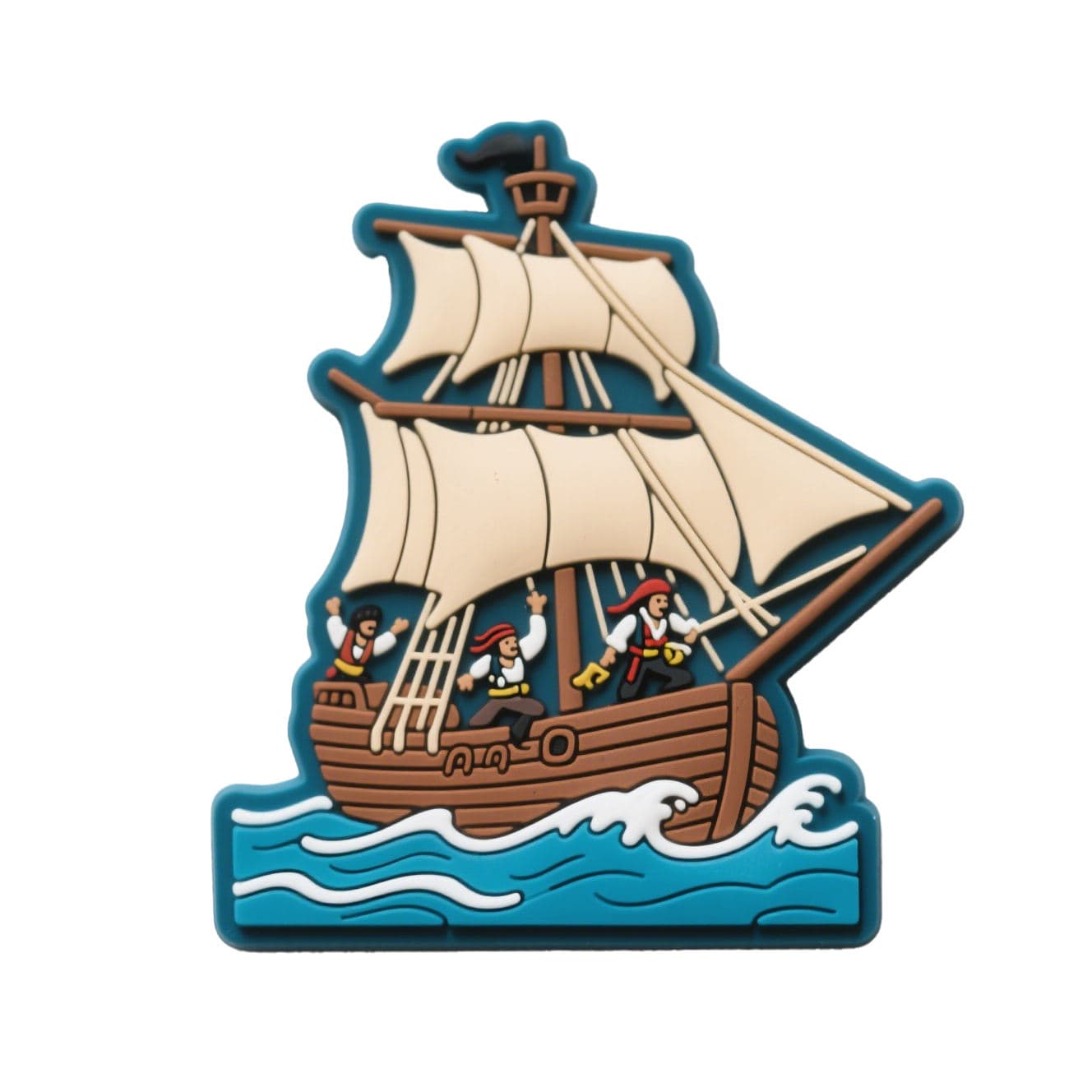 Custom sailing pirate ship PVC fridge magnet