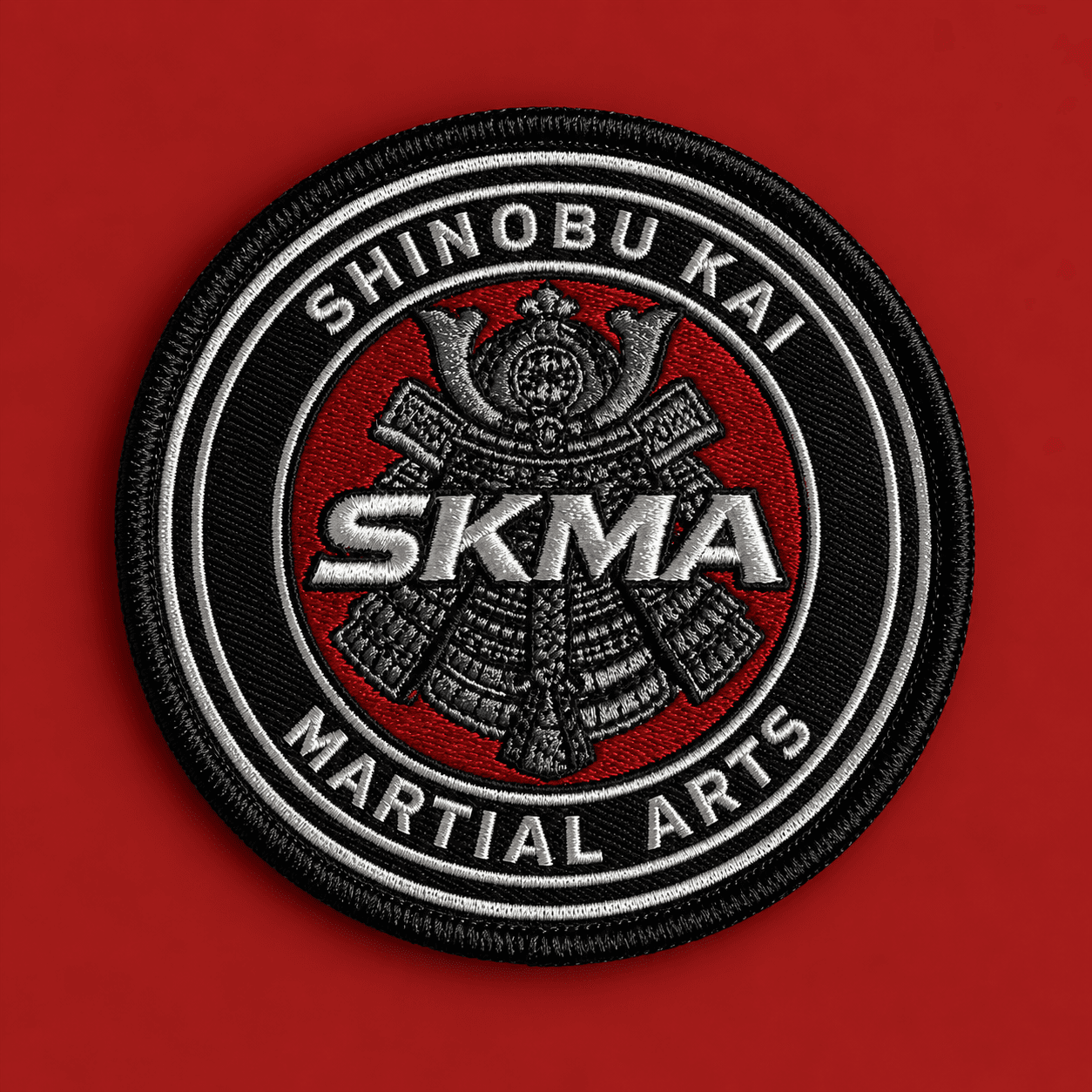 Custom embroidered patch: Shinobu Kai martial arts crest