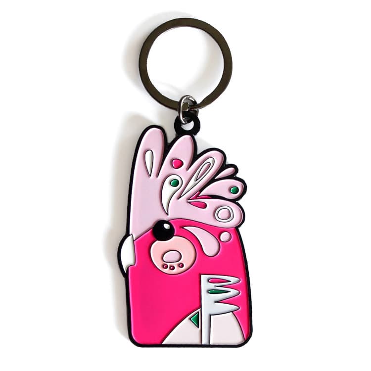 Soft enamel keyrings from the live page: custom-made keyring detail