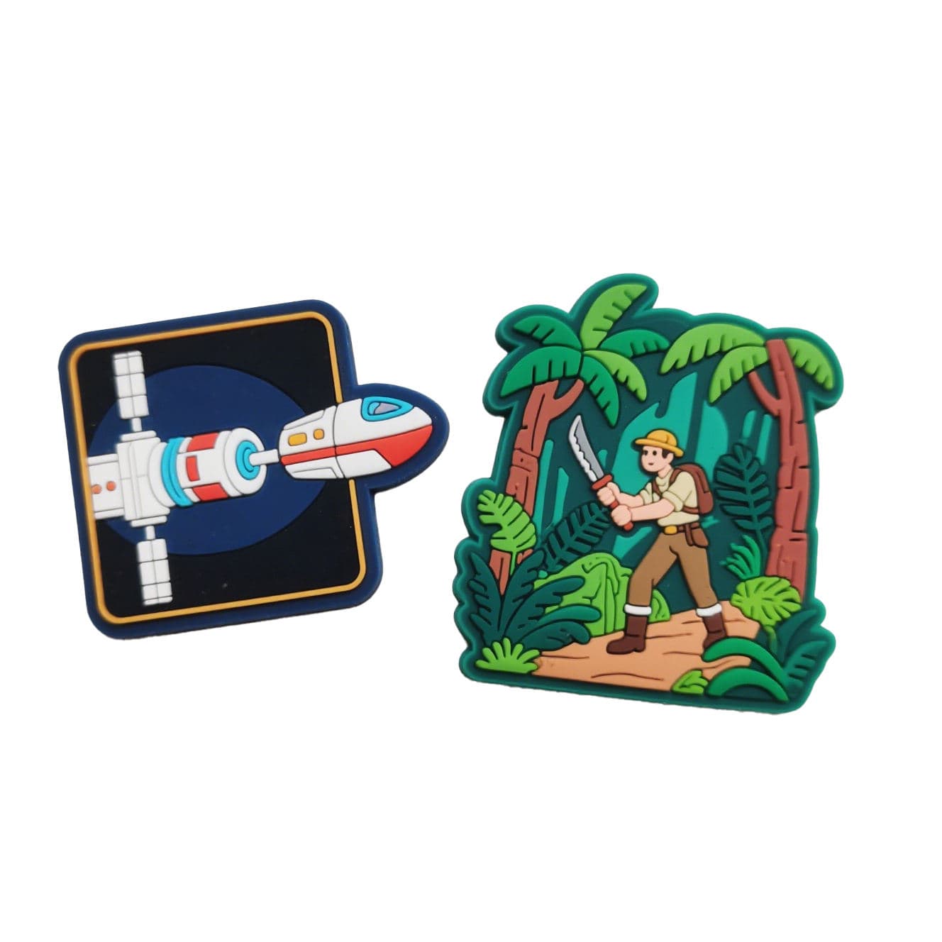 Custom space and jungle-themed PVC fridge magnets