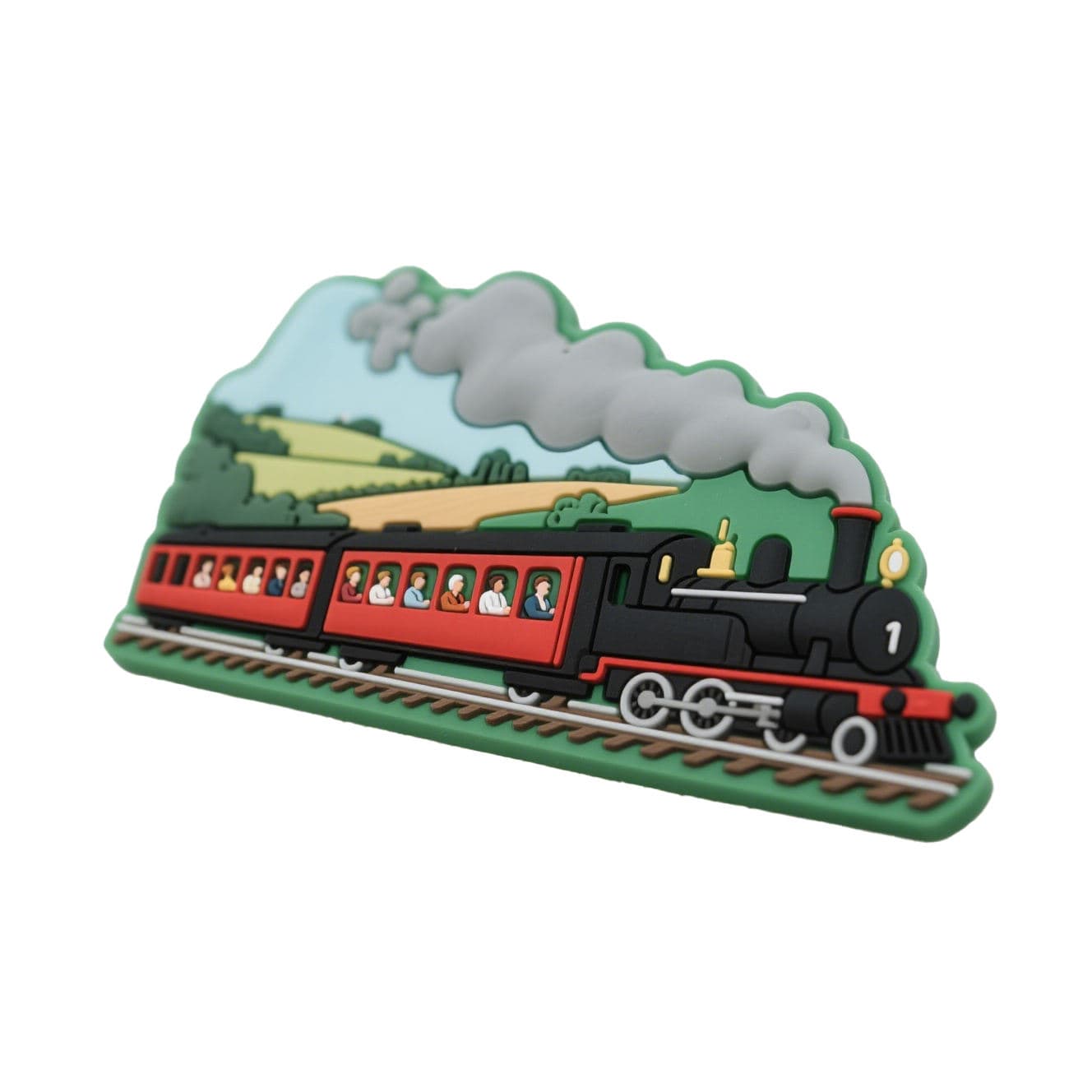 Custom steam-train PVC fridge magnet