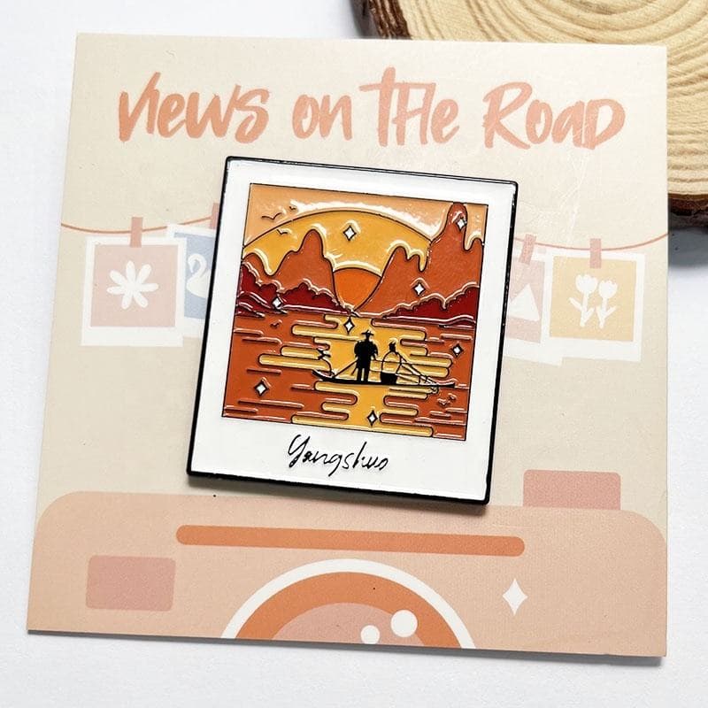 Travel postcard-style enamel fridge magnet