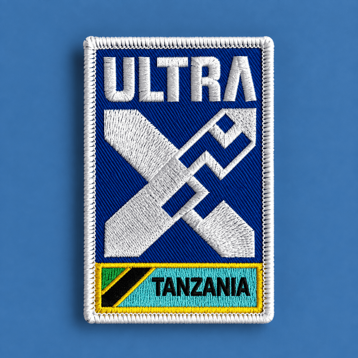 Custom embroidered patch: Ultra Tanzania trail event design