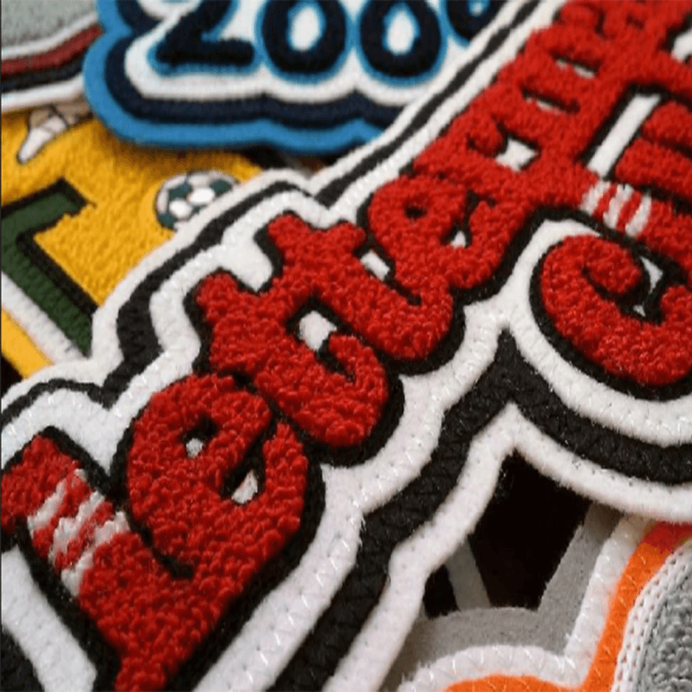 Chenille patches: chenille lettering example